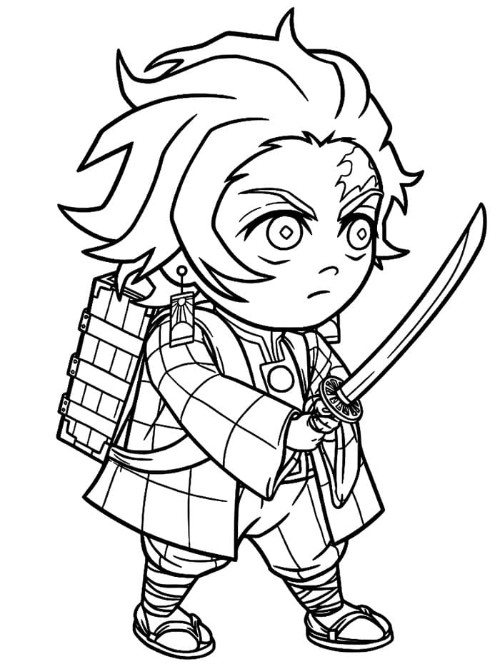Carinissimo Chibi Tanjiro da colorare