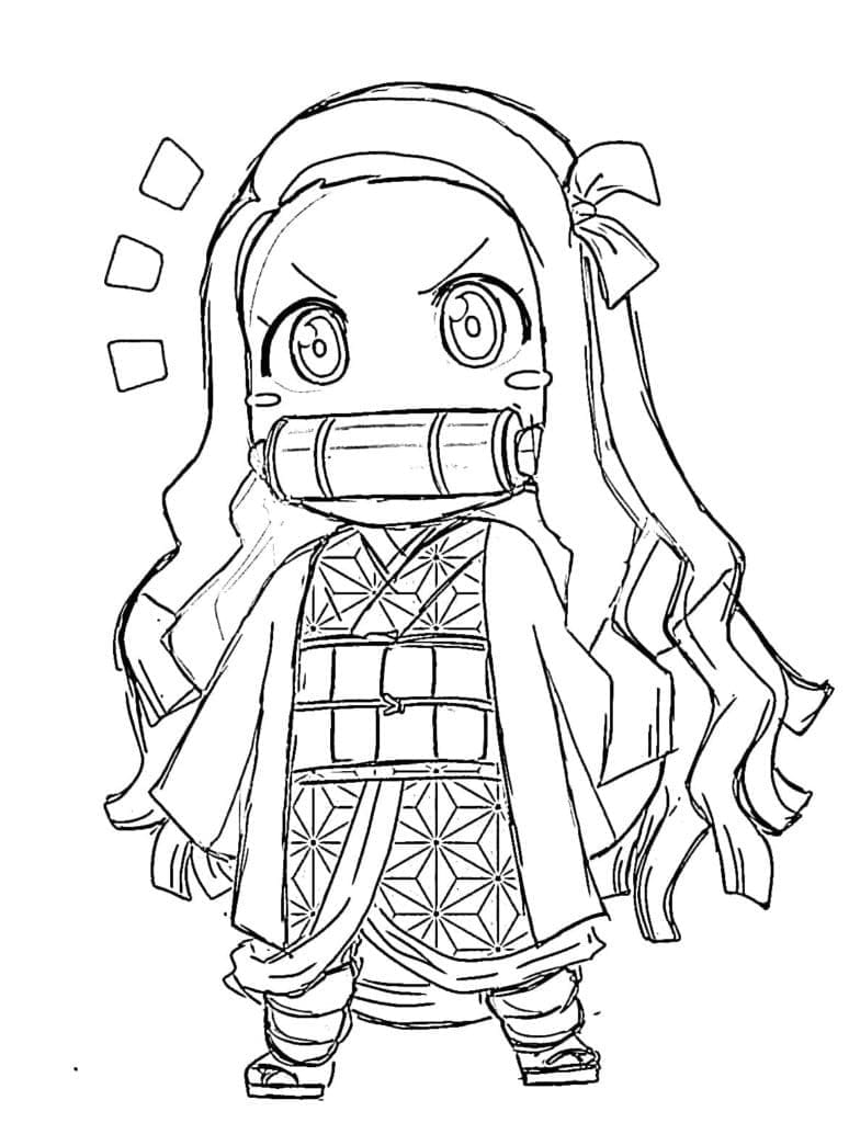 Carino Chibi Nezuko da colorare