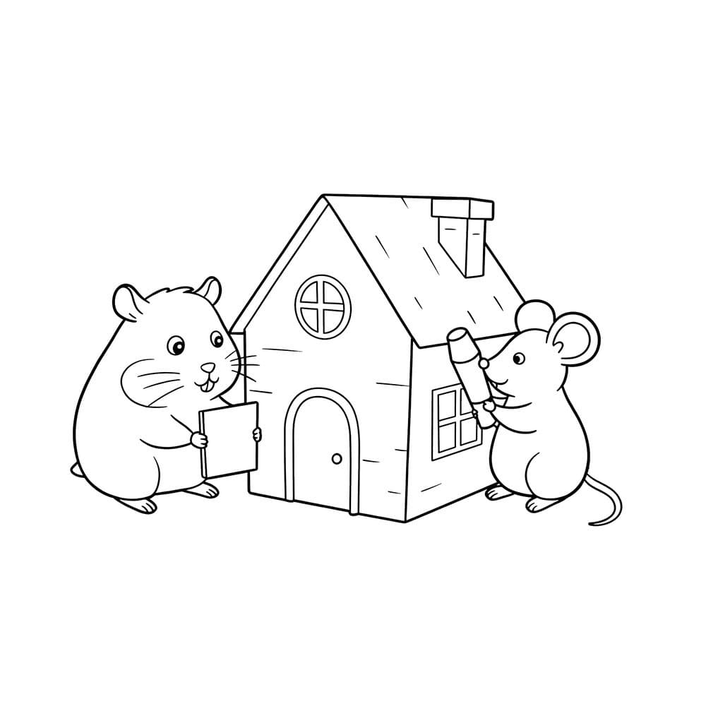Casa di design per criceti da colorare