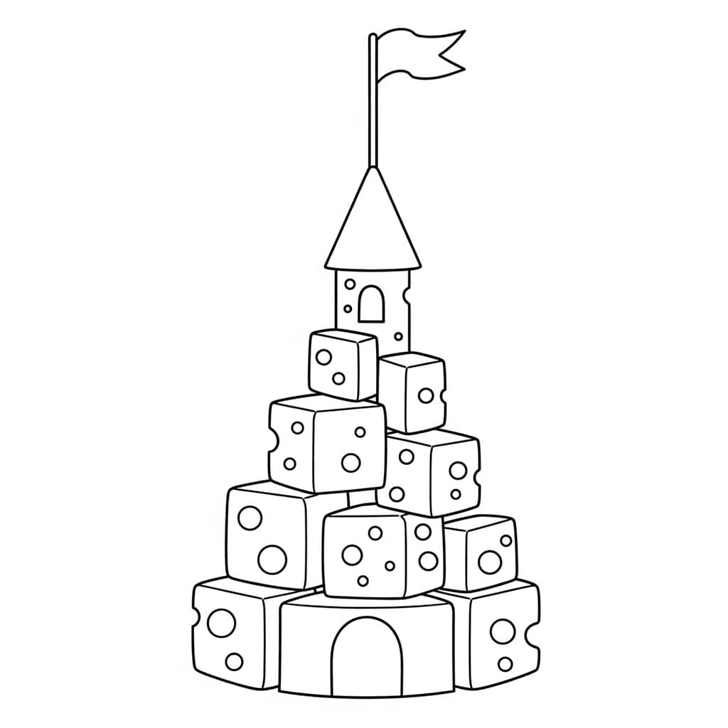 Castello di formaggio da colorare