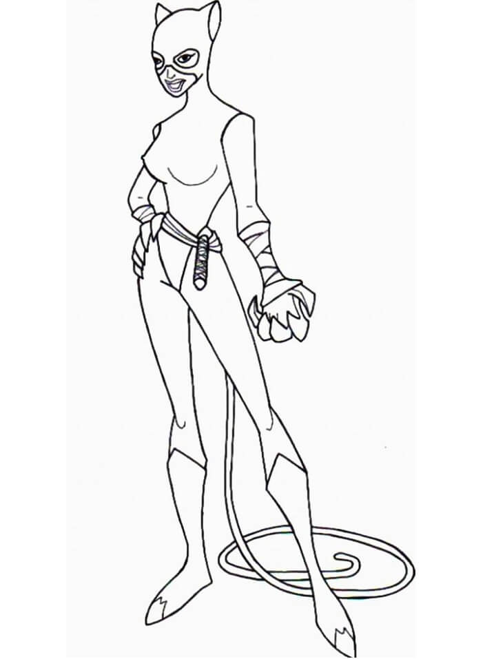 Catwoman Standing da colorare