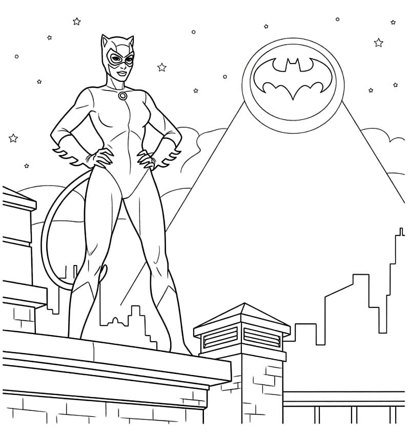 Catwoman eccezionale da colorare
