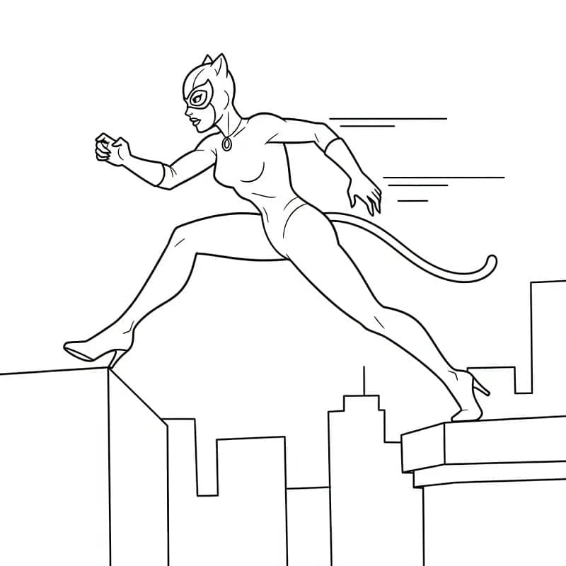 Catwoman fantastica da colorare
