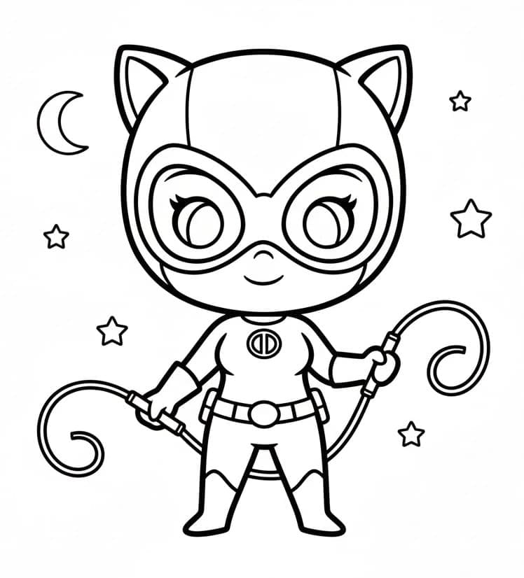 Catwoman molto carina da colorare