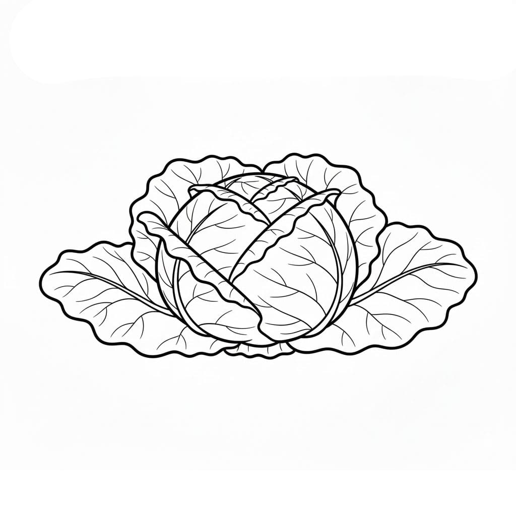 Cavolo cappuccio tondo da colorare