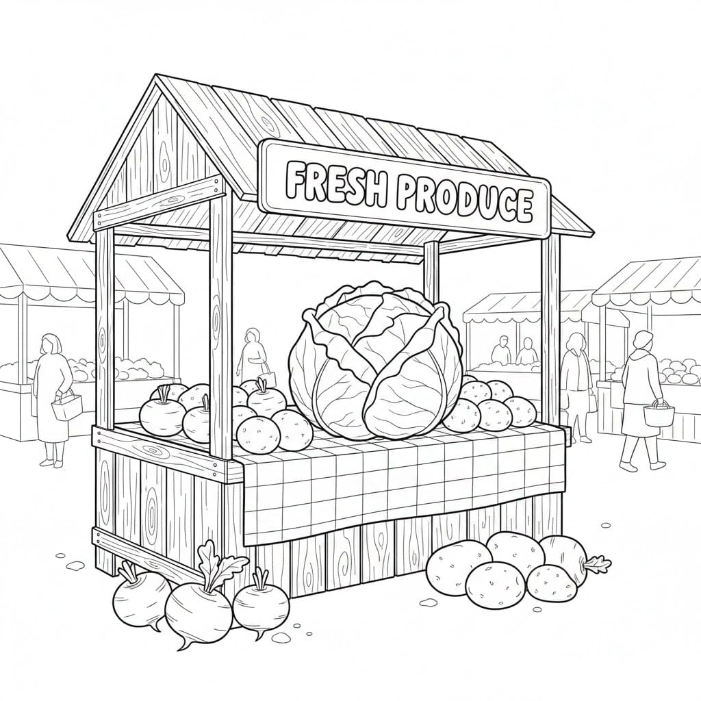 Cavolo da mercato senza da colorare