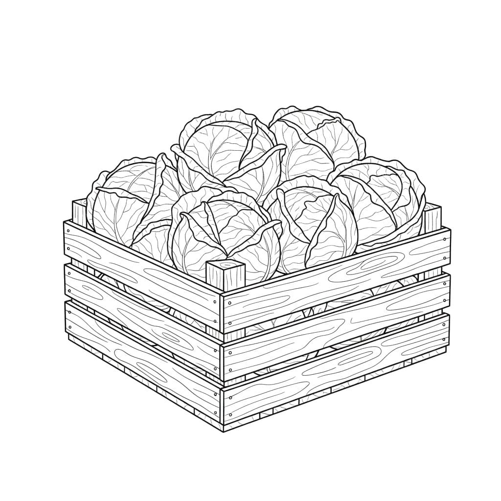 Cavolo in cassa senza da colorare