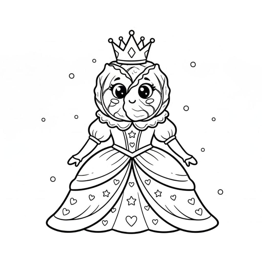 Cavolo principessa da colorare