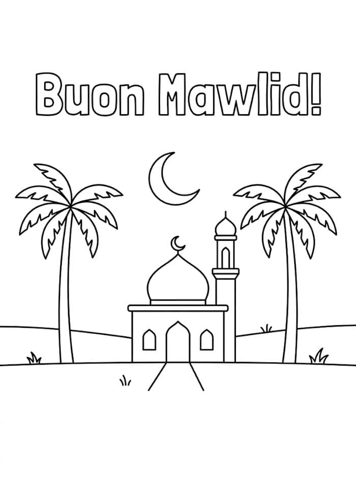 Celebrazione del Mawlid tra le Palme da colorare