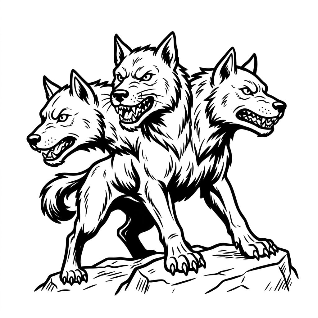 Cerbero Attento da colorare