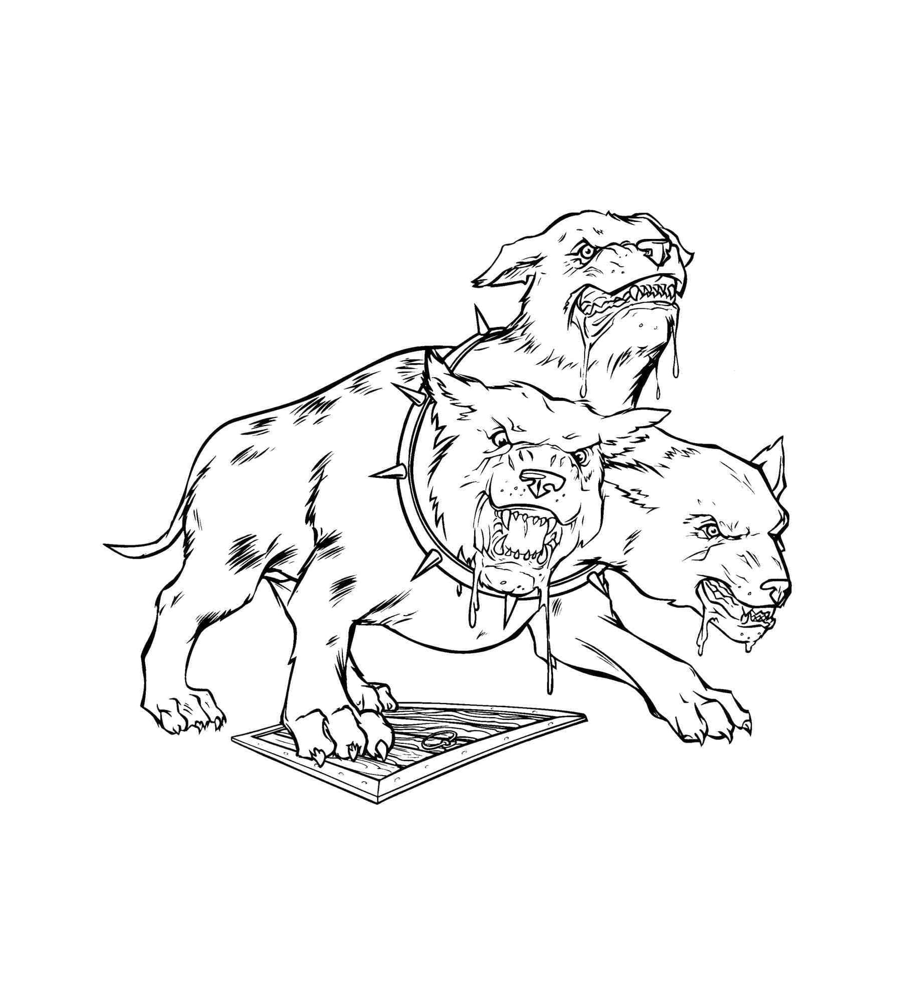 Cerbero Guardiano Furioso da colorare