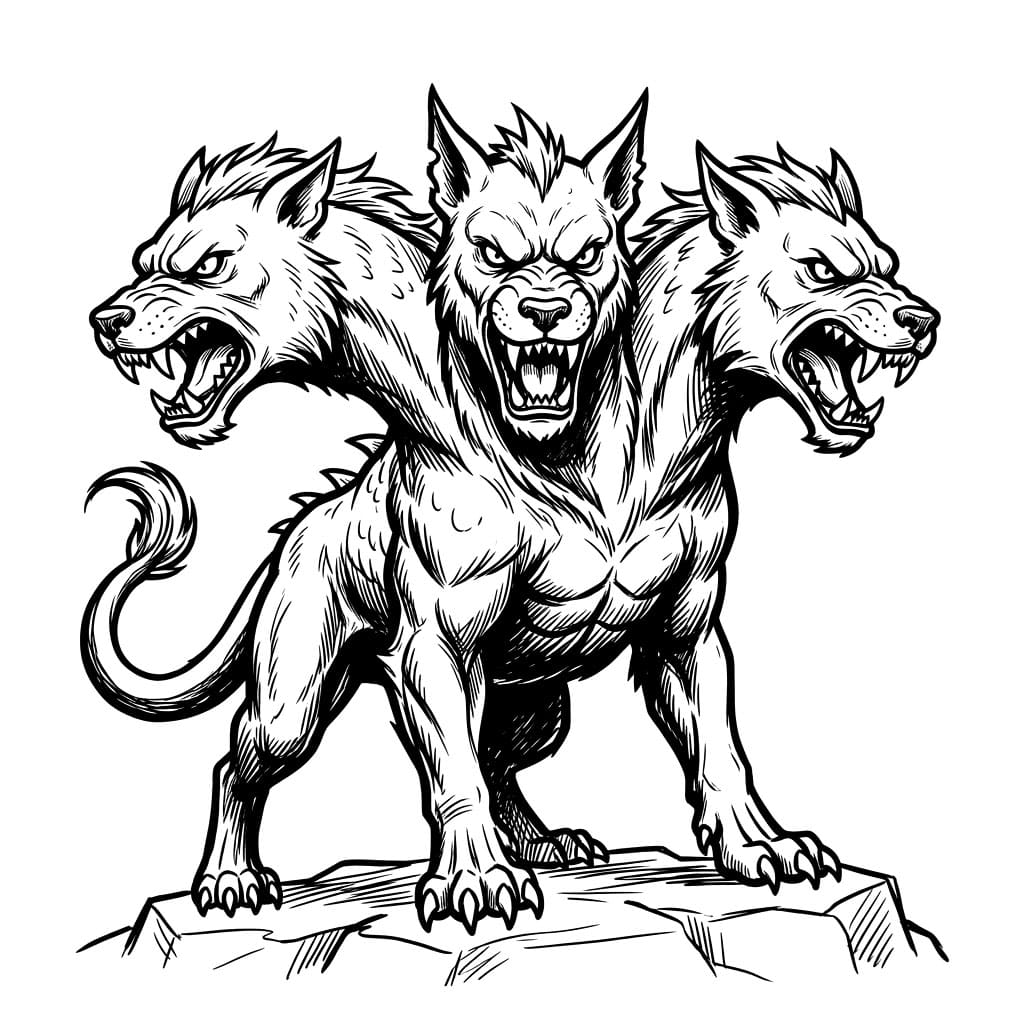 Cerbero Guardiano da colorare