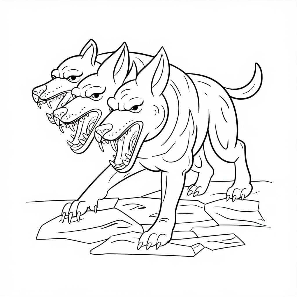 Cerbero Prigioniero delle Ombre da colorare