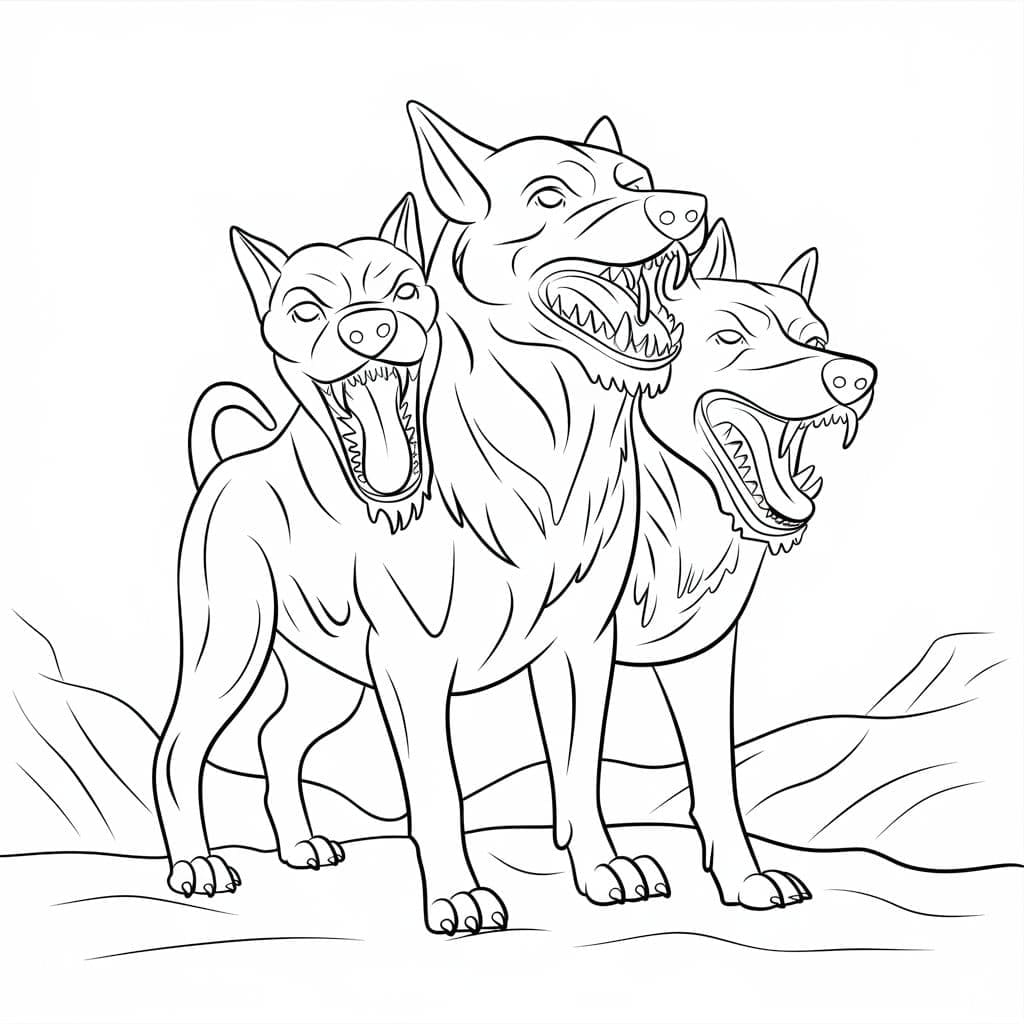 Cerbero Scudo di Ade da colorare