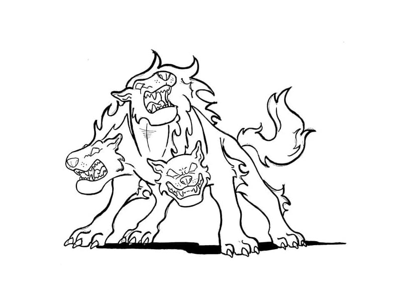 Cerbero Tricipite delle Ombre da colorare