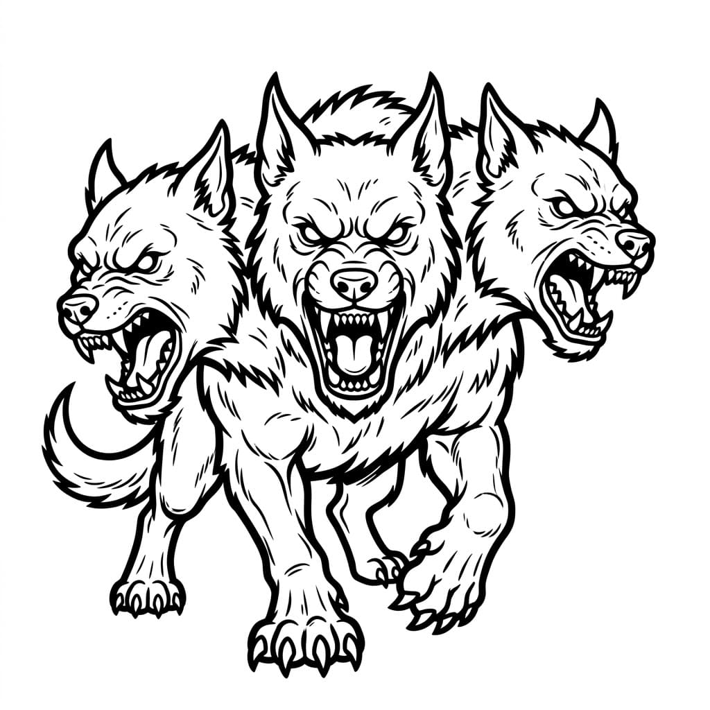 Cerbero che Avanza da colorare