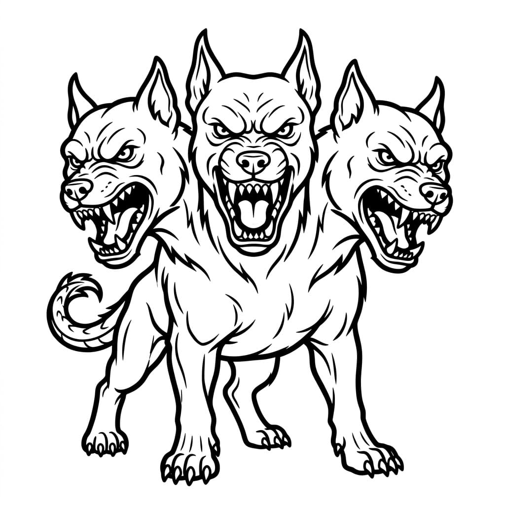 Cerbero che Osserva da colorare