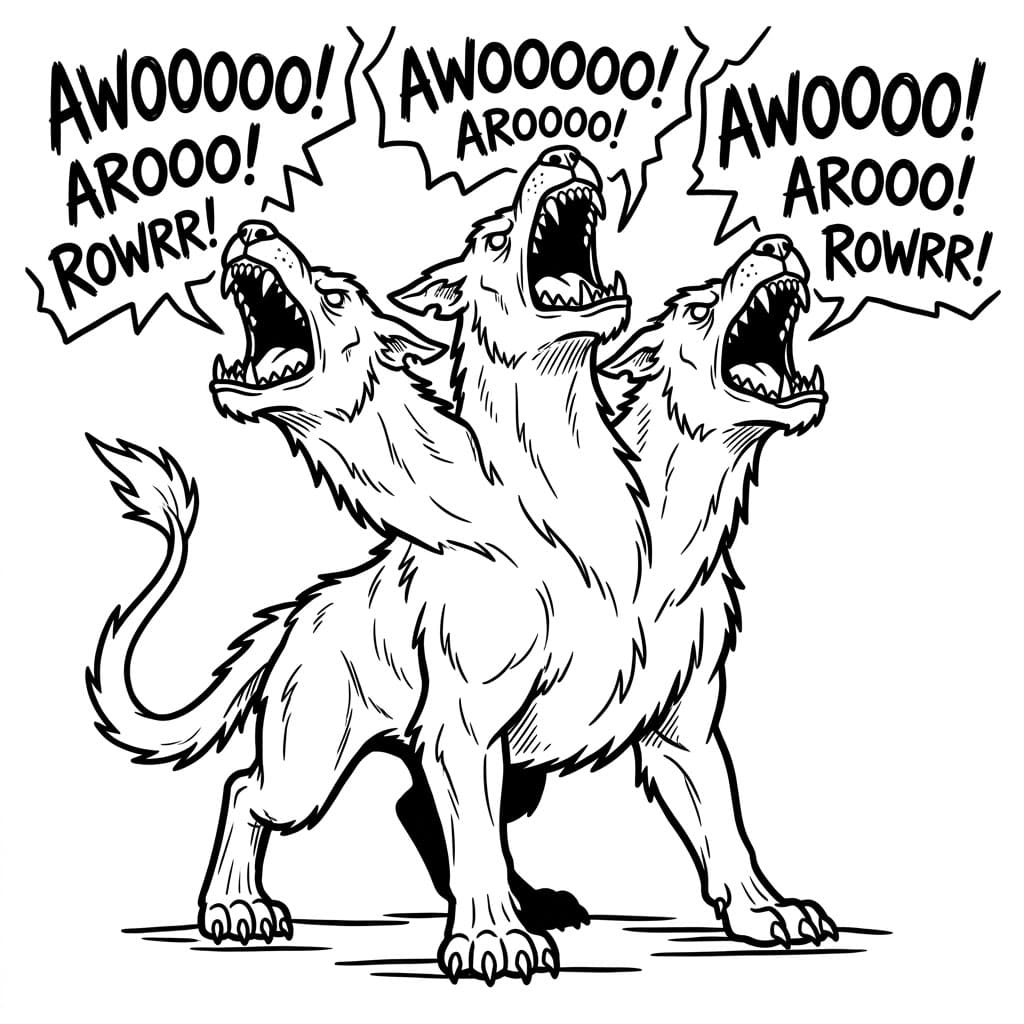 Cerbero che Ulula da colorare