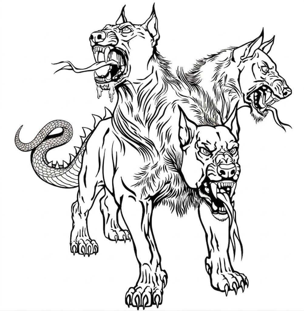 Cerbero che corre da colorare