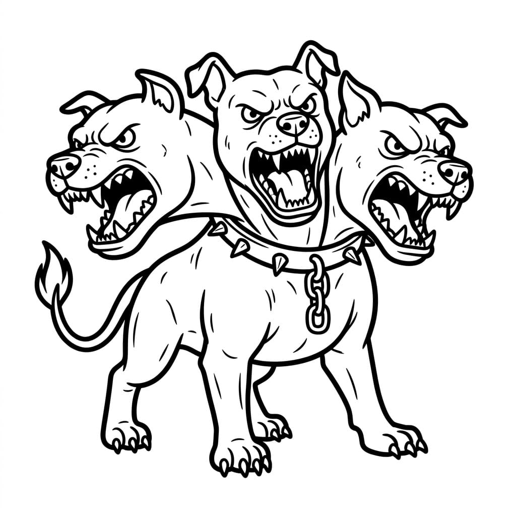 Cerbero che ringhia gratis da colorare
