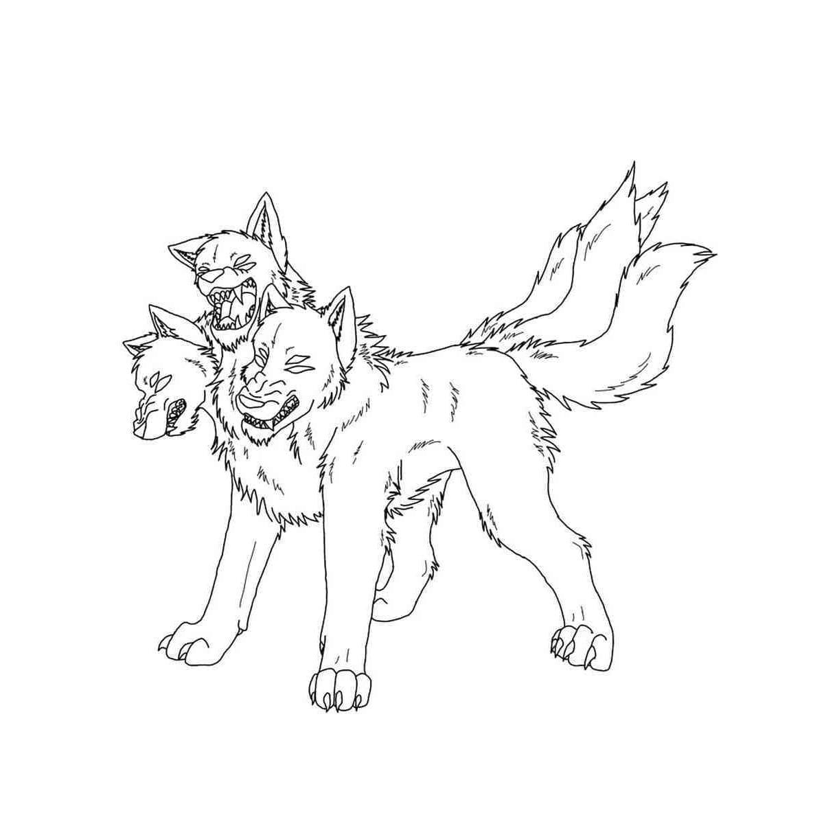 Cerbero dell'Inferno Ardente da colorare