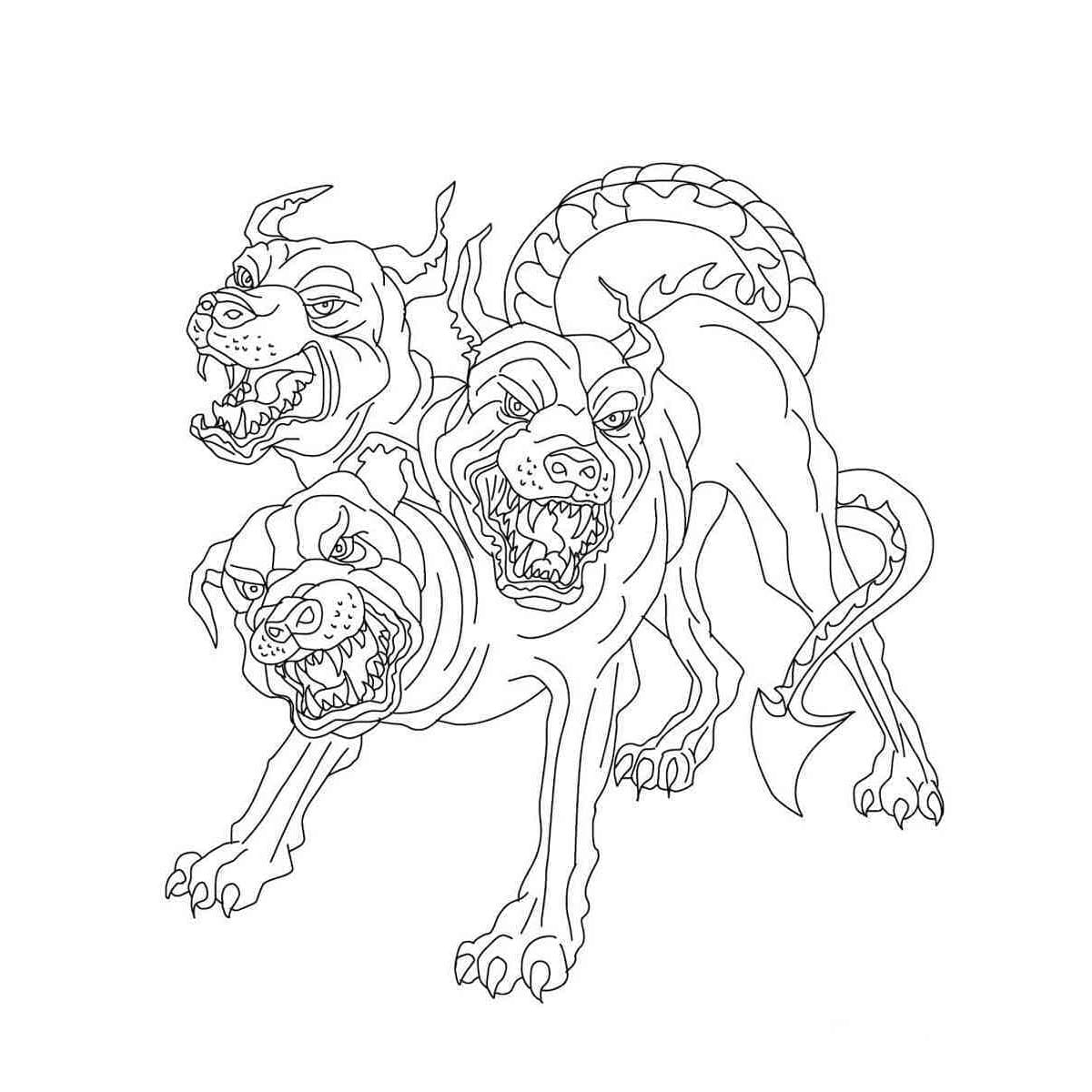 Cerbero di Fuoco da colorare