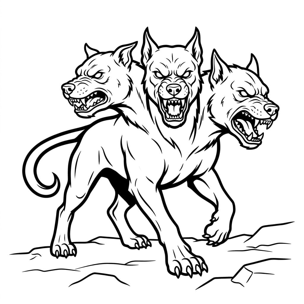 Cerbero in Agguato da colorare