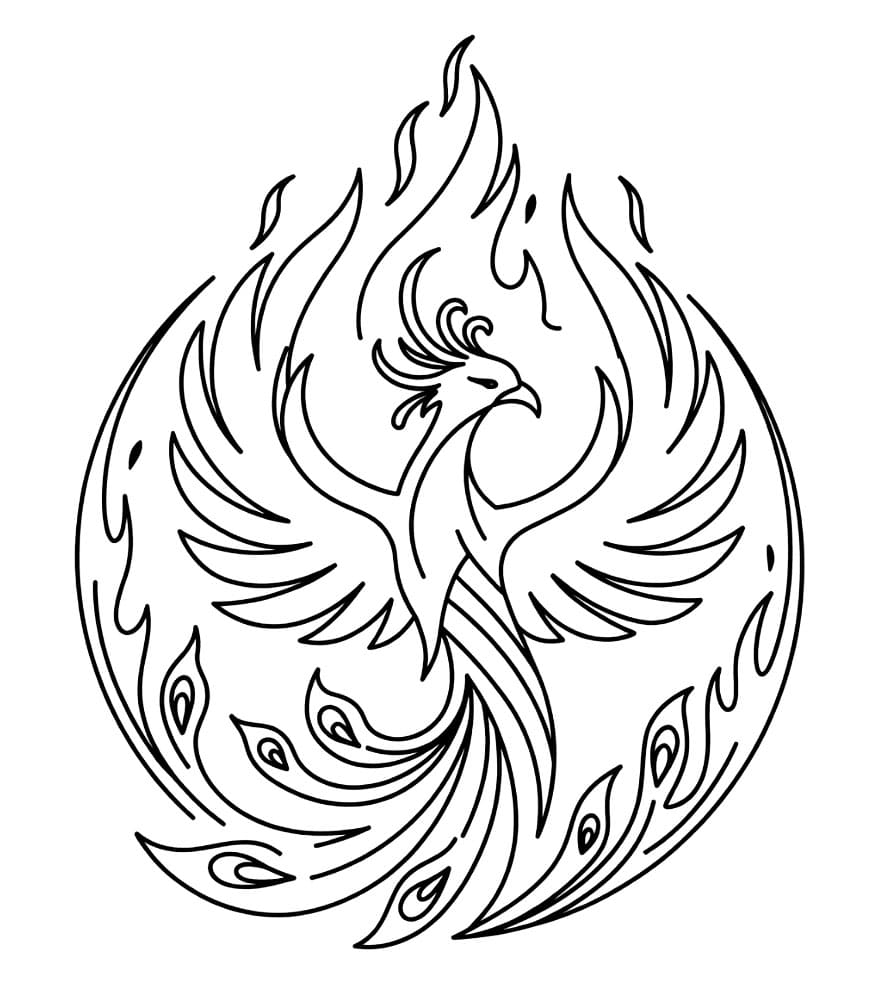 Cerchio della fenice da colorare