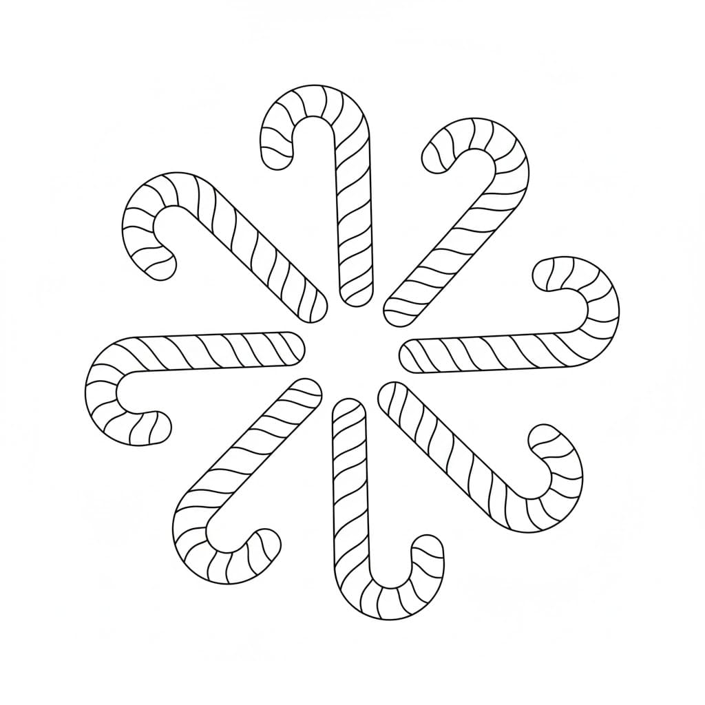 Cerchio di bastoncini di zucchero da colorare