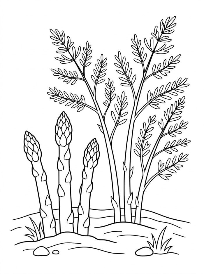 Cespuglio di asparagi gratuito da colorare