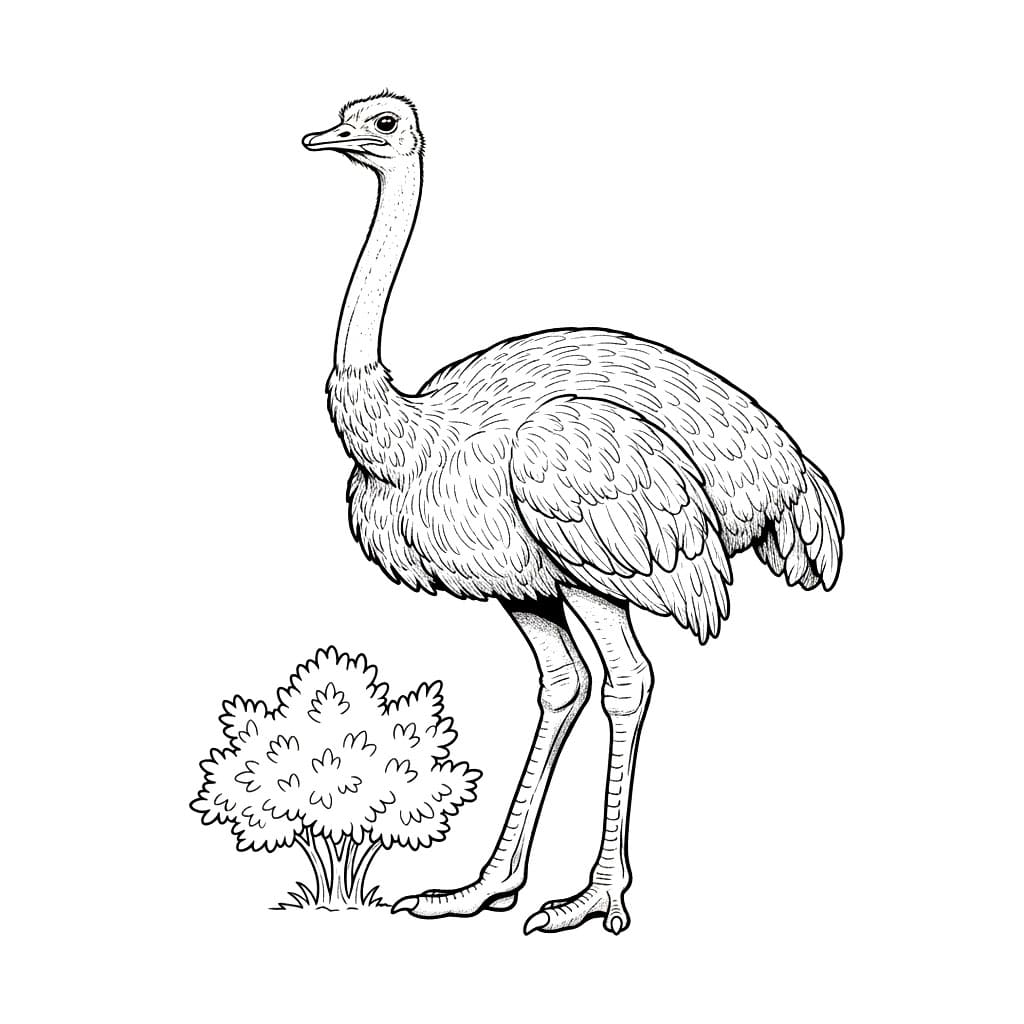 Cespuglio di struzzi da colorare