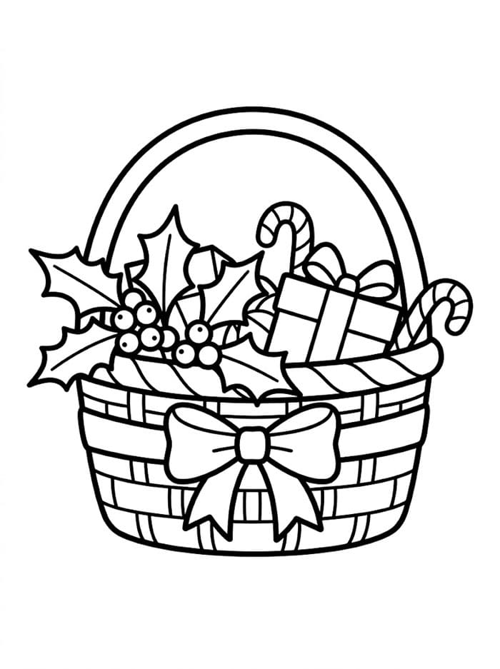 Cestino Regalo di Agrifoglio da colorare