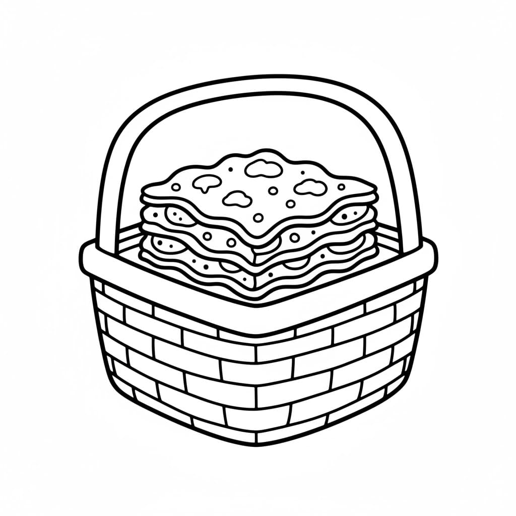 Cestino di Lasagna da colorare