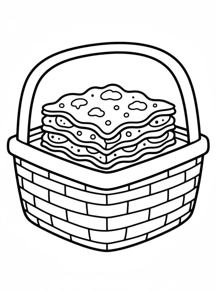 Cestino di Lasagne da colorare