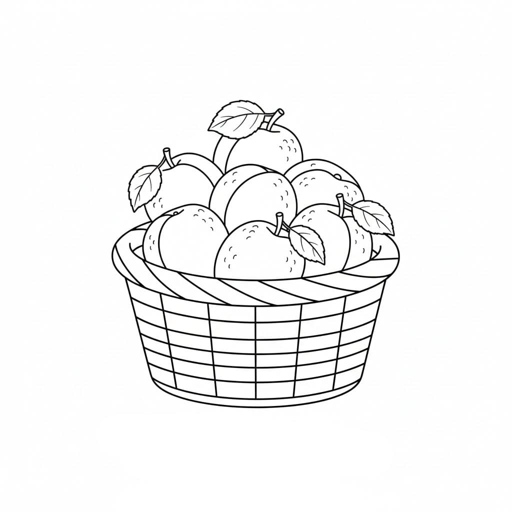Cestino di albicocche da colorare