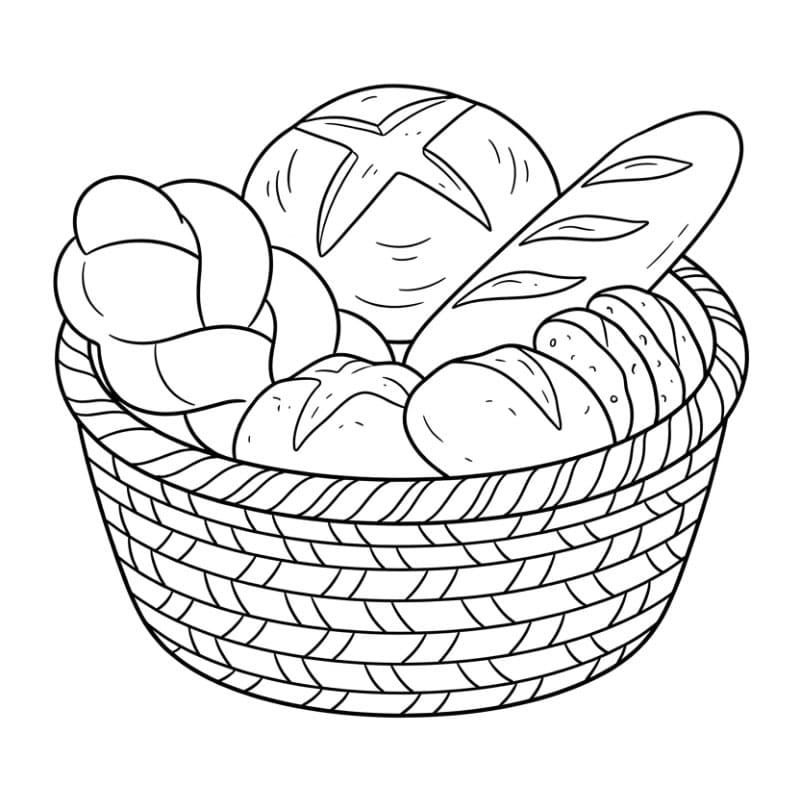 Cestino di pane gratuito da colorare