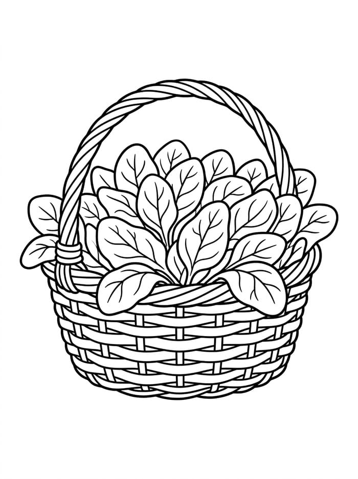 Cesto di spinaci da colorare