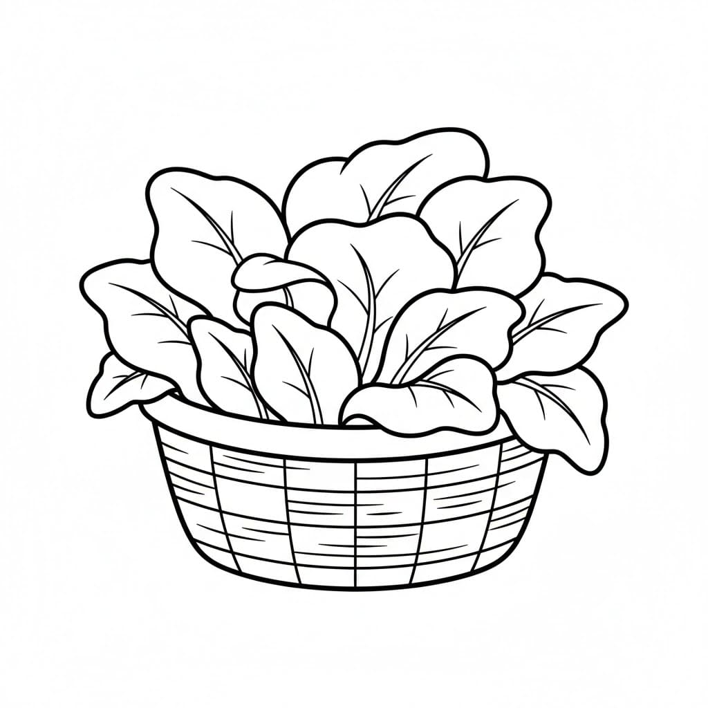 Cesto di verdure verdi da colorare