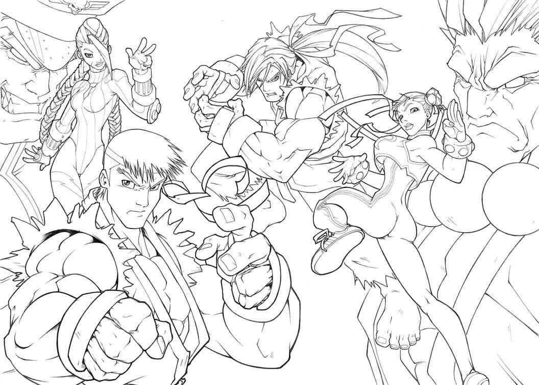 Characters from Street Fighter da colorare