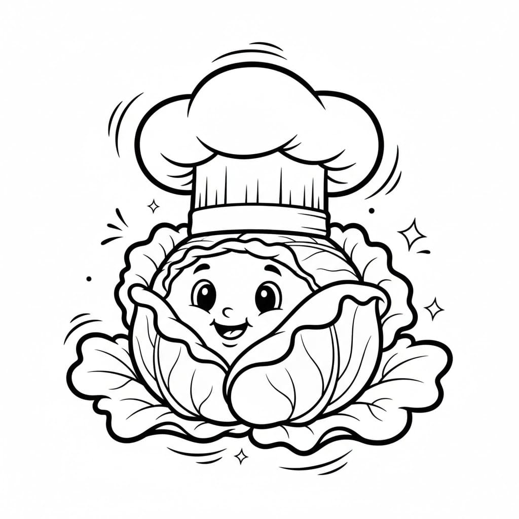 Chef Cavolo da colorare