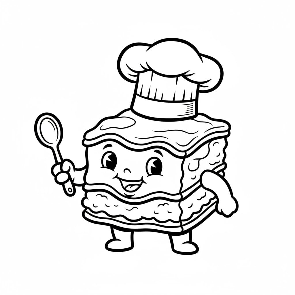 Chef Lasagna da colorare