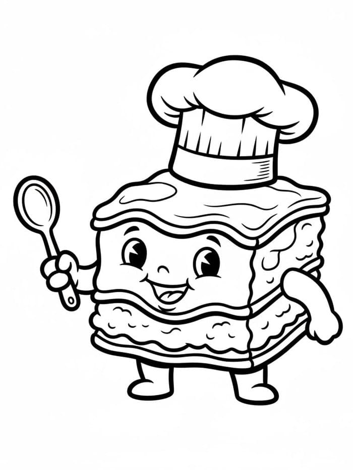 Chef Lasagne da colorare