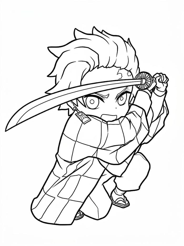 Chibi Tanjiro da colorare