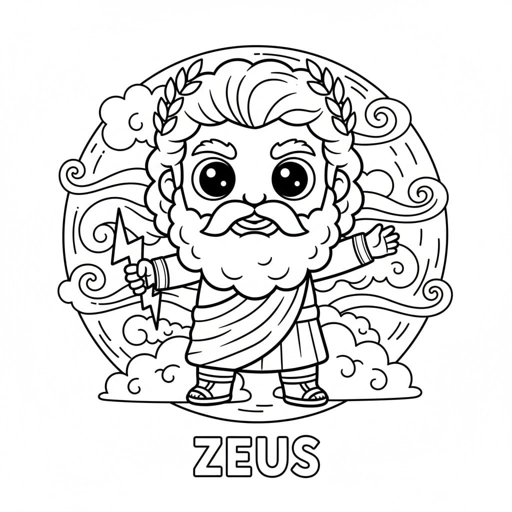 Chibi Zeus fulmine da colorare