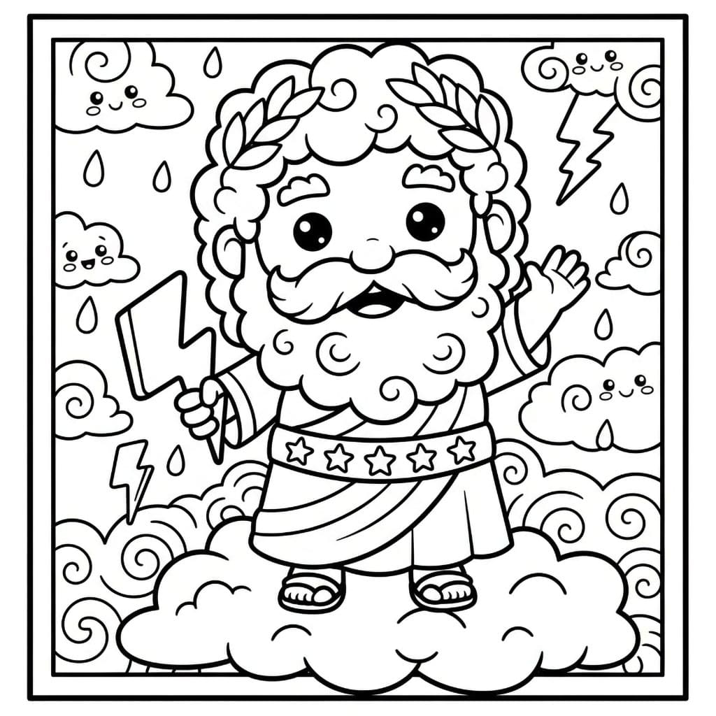 Chibi Zeus da colorare