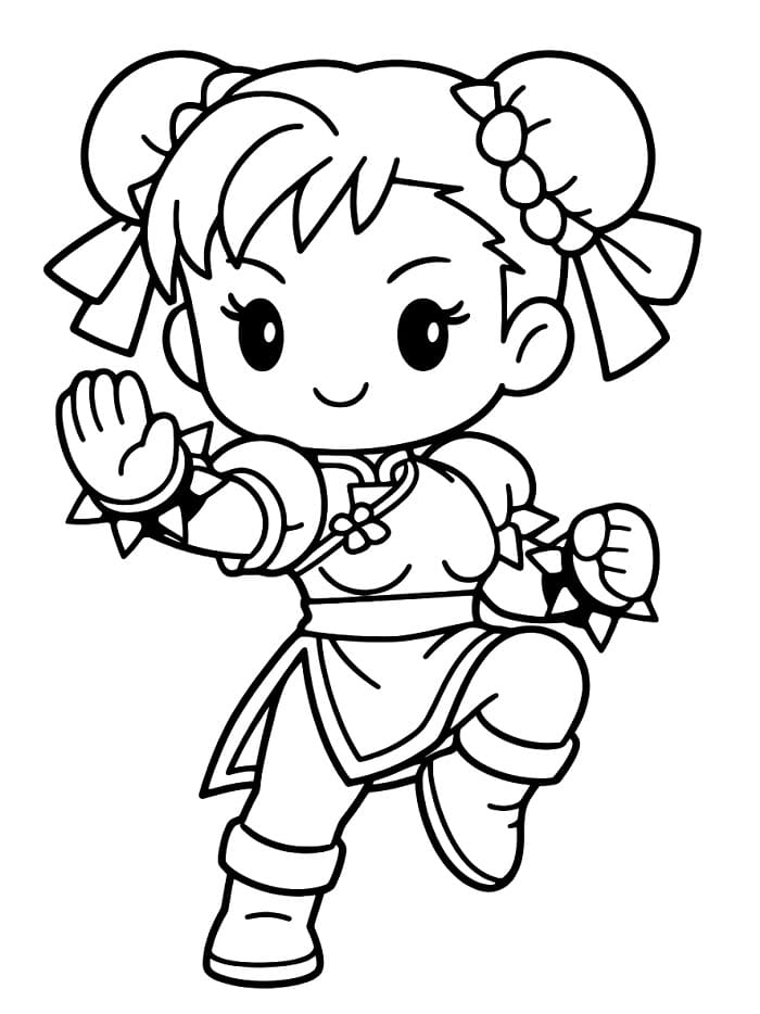 Chun-Li di Street Fighter stampare da colorare
