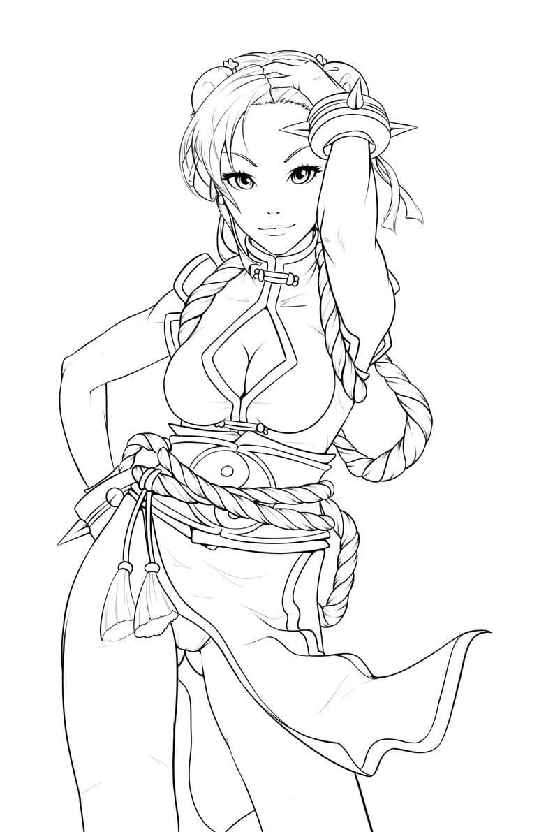 Chun Li from Street Fighter da colorare