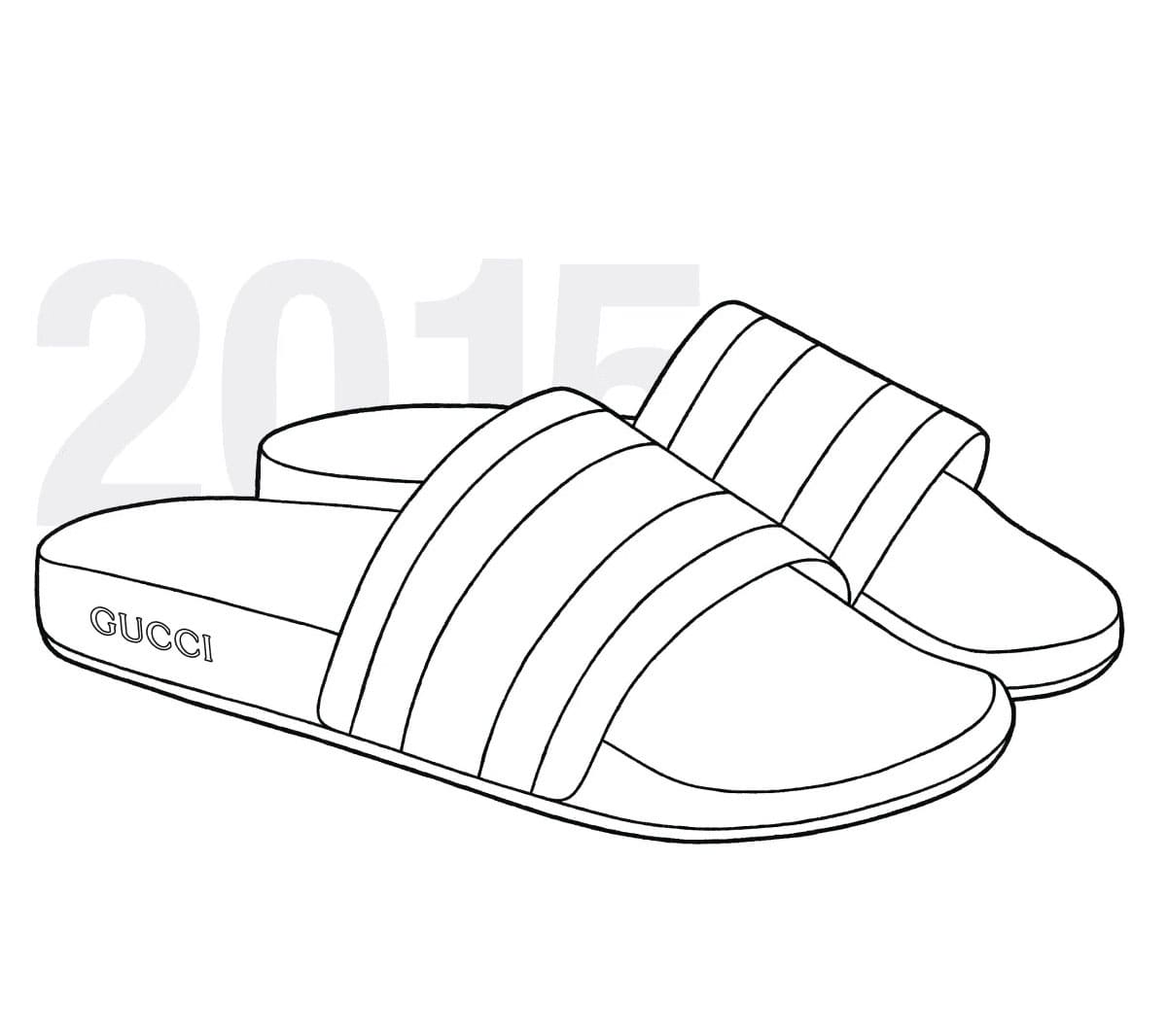 Ciabatte in gomma Gucci gratuite da colorare