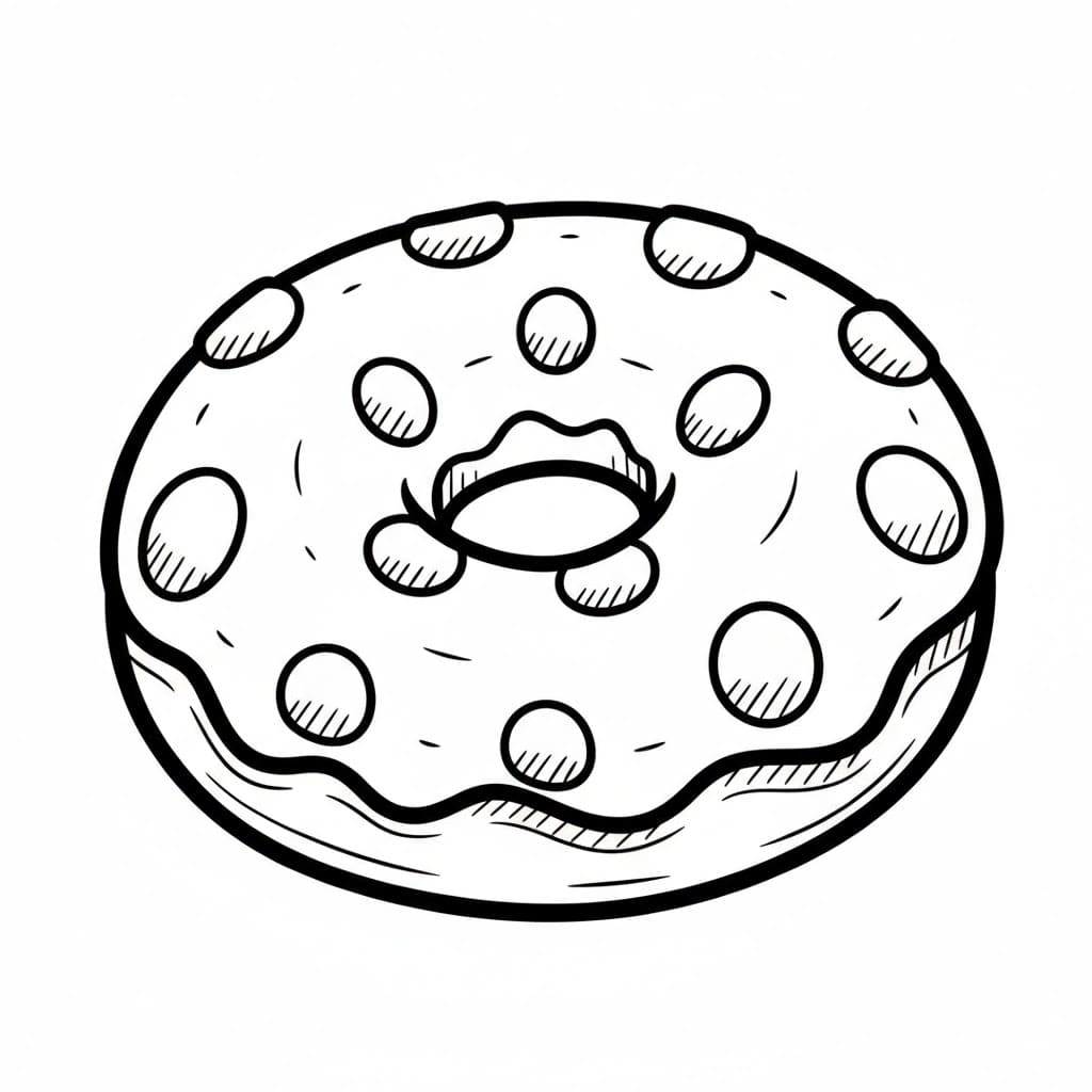 Ciambella a pois da colorare