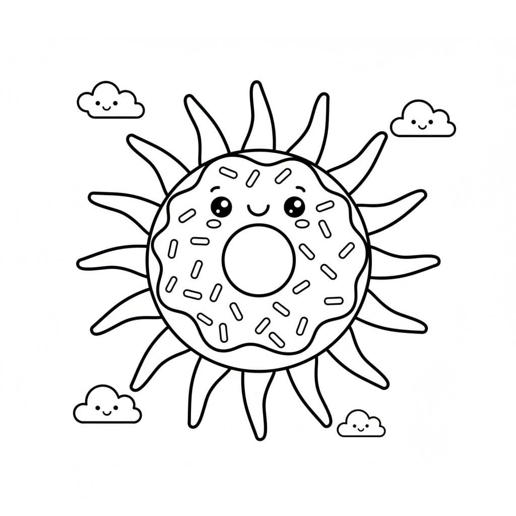 Ciambella al sole da colorare